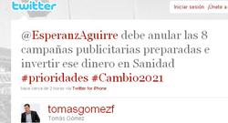 El tuit de Toms Gomez. 