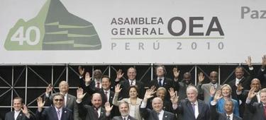Foto oficial de los ministros de Estado de los pases de la OEA. | EFE
