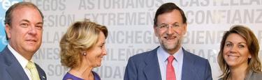 Rajoy, con Monago, Aguirre y Cospedal | PP