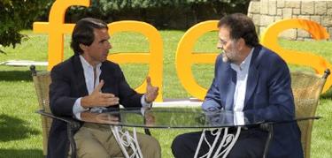 Rajoy y Aznar, en el campus FAES | Archivo