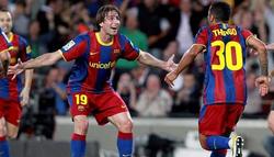 Thiago celebra el tanto que pona al Barcelona por delante en el marcador. | EFE