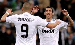 Benzema celebra el primer tanto junto a Di Mara. | EFE