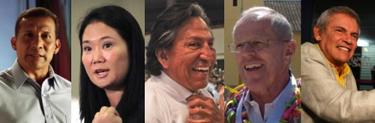 Humala, Fujimori, Toledo, Kuczynski y Castaeda. | Archivo