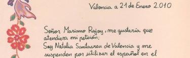 La carta que la nia valenciana entreg a Rajoy