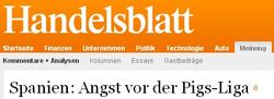 El titular del diario alemn Handelsblatt