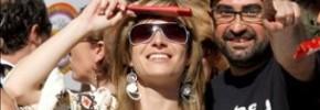 Bibiana Ado, con gafas de sol durante la celebracin del orgullo gay. | Archivo