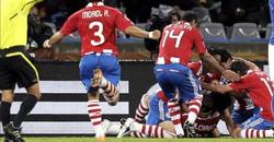 Paraguay celebra el gol logrado por Alcaraz