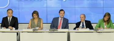 Rajoy, con miembros de su cpula | PP