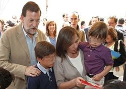 Rajoy con su mujer y sus hijos