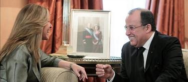 Trinidad Jimnez, encanta con el ministro de Exteriores marroqu hace dos das en Madrid. ! EFE