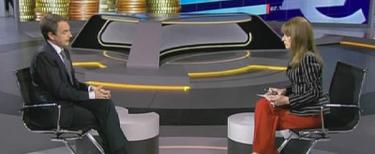 Zapatero en el plat de Antena 3 TV. 