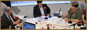 Javier Somalo, junto a Francisco Cabrillo, César Vidal y Víctor Gago en Debates en Libertad | LD/D. Alonso
